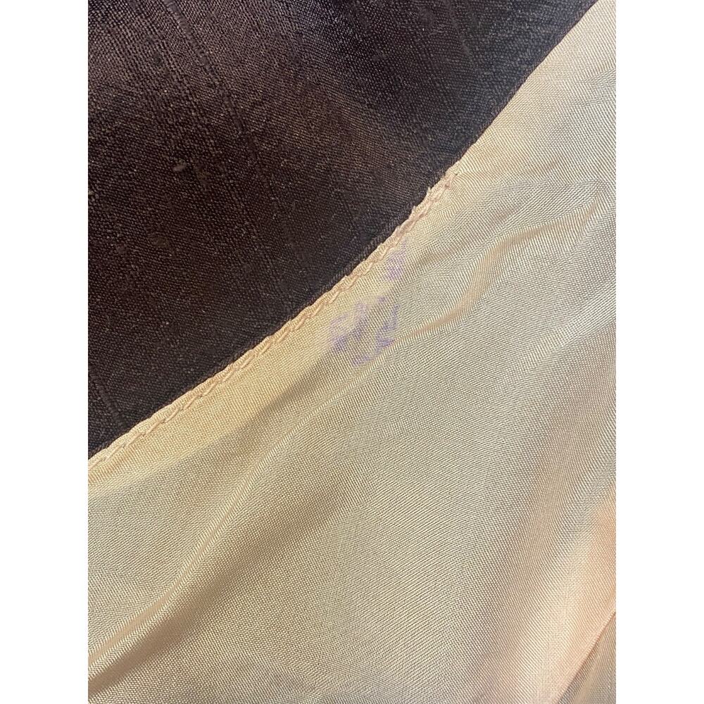 Lena Medoyeff Silk Midi Dress Women's Size SM Brown Pink Tie Straps - Picture 11 of 11